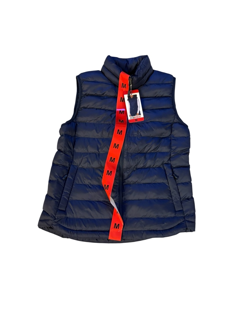 32 Degrees Navy Puffer Vest with Red Accent